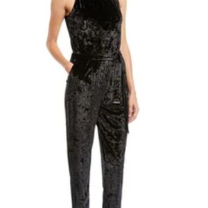 Michael Michael Kors Velvet Mock-Neck Jumpsuit - Black Worne Once